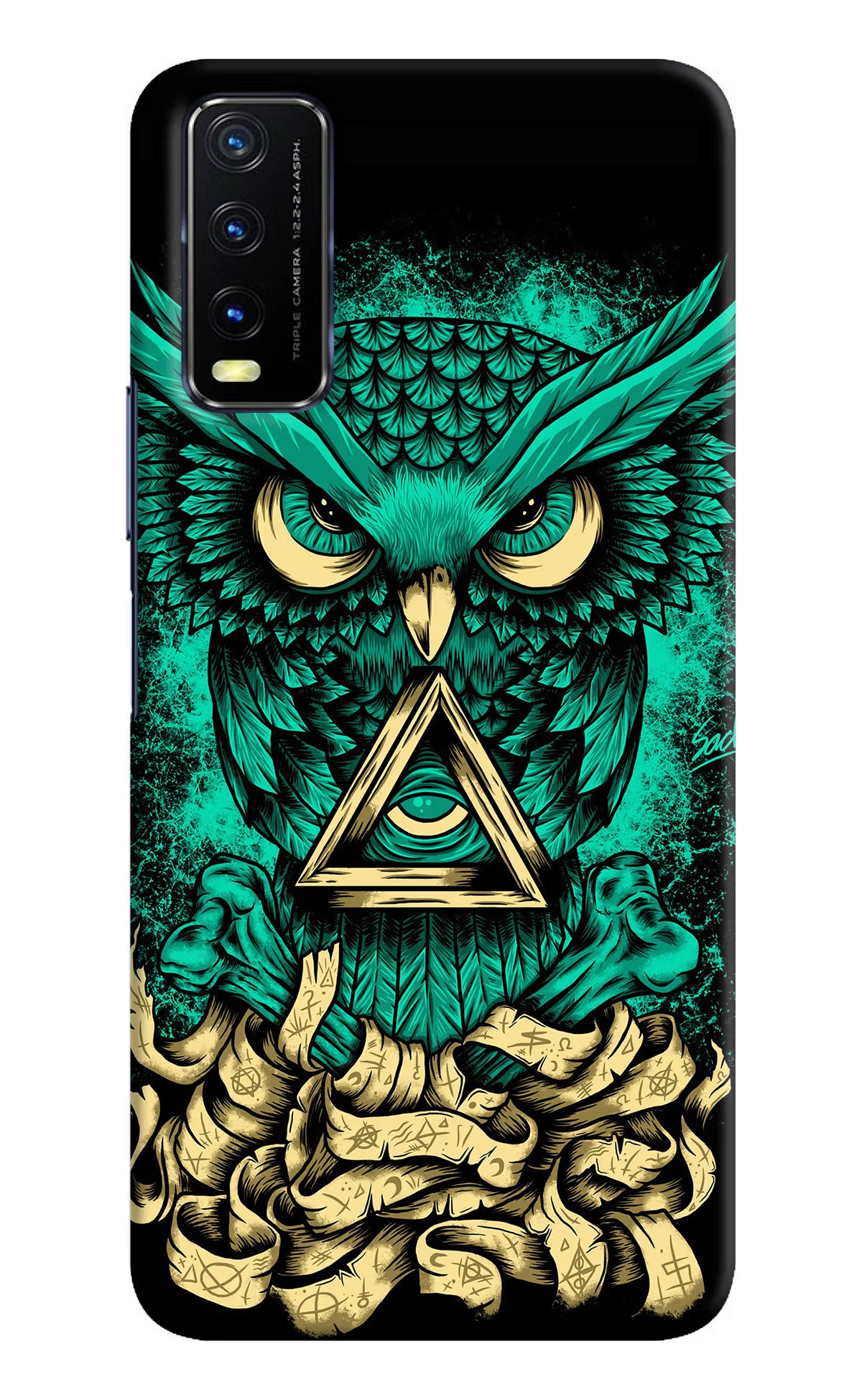 Green Owl Vivo Y20/Y20i Hard Case Back Cover by Casekaro