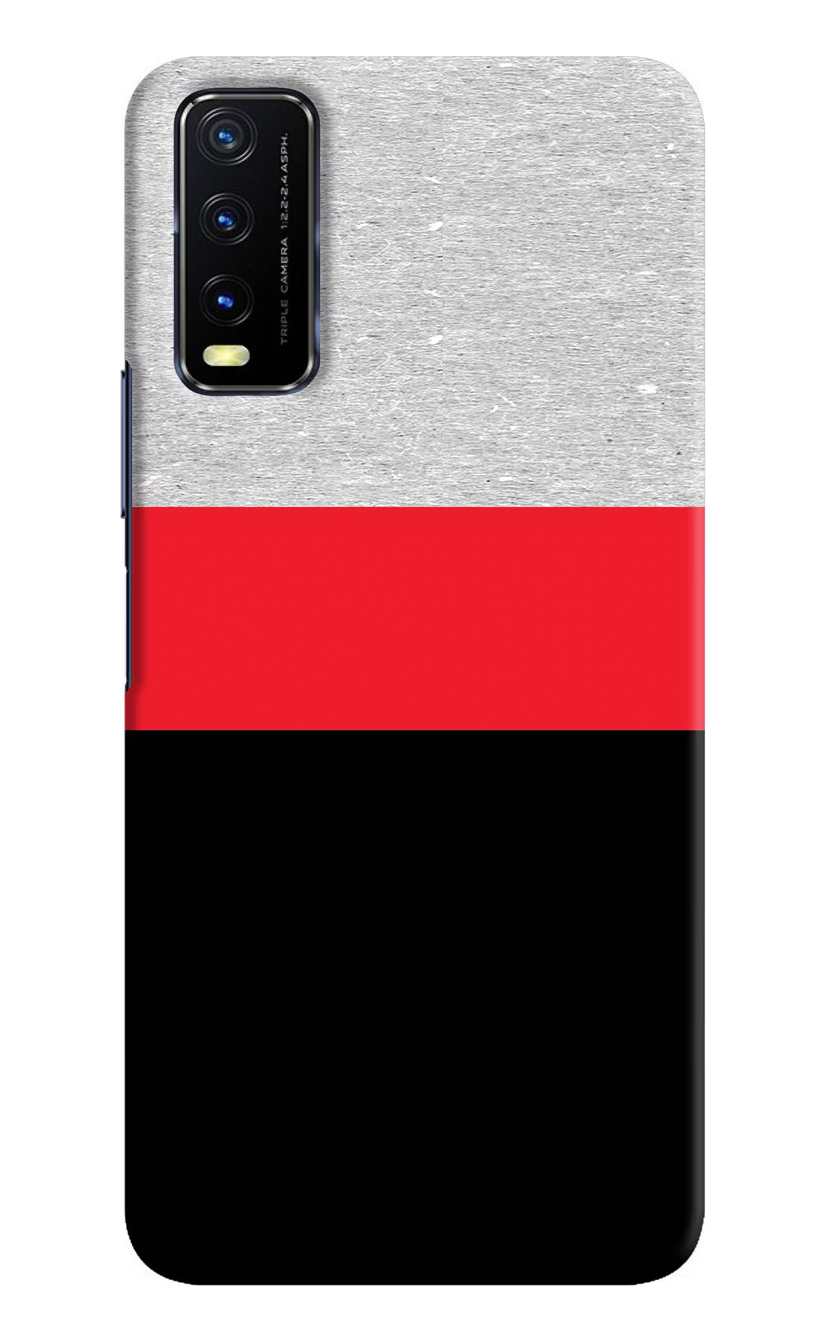 Tri Color Pattern Vivo Y20/Y20i Hard Case Back Cover by Casekaro