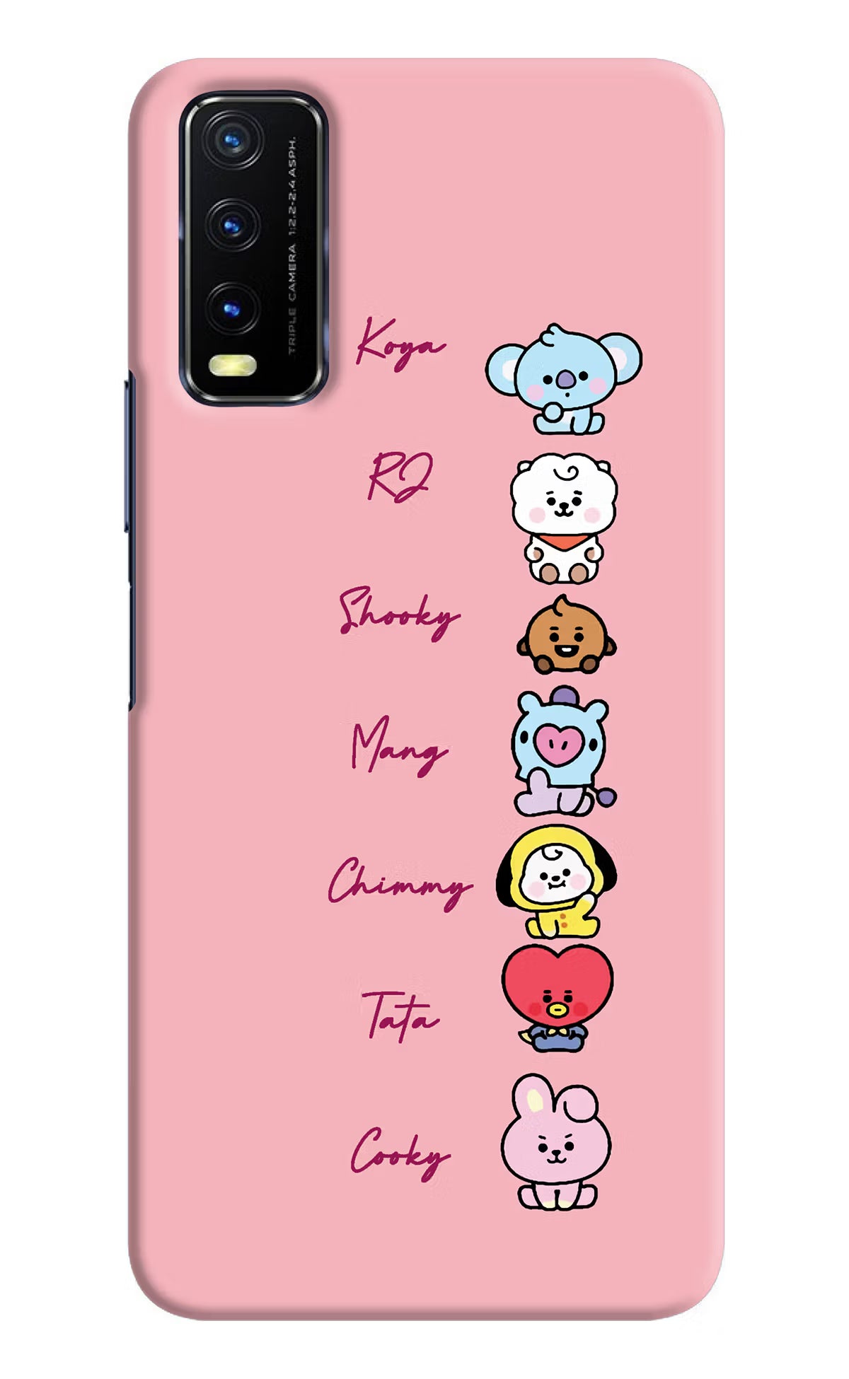 BTS names Vivo Y20/Y20i Hard Case Back Cover by Casekaro