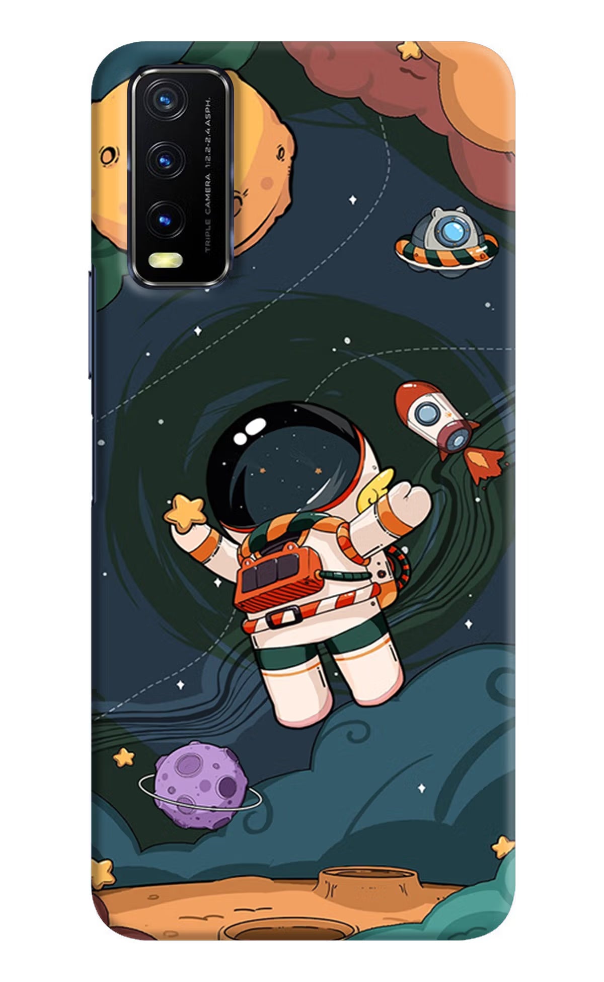 Cartoon Astronaut Vivo Y20/Y20i Hard Case Back Cover by Casekaro