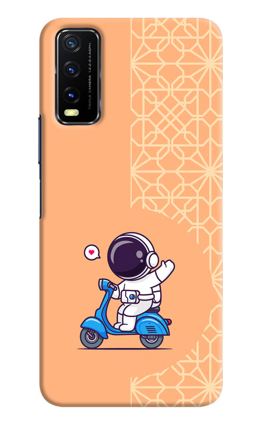 Cute Astronaut Riding Vivo Y20/Y20i Hard Case Back Cover by Casekaro