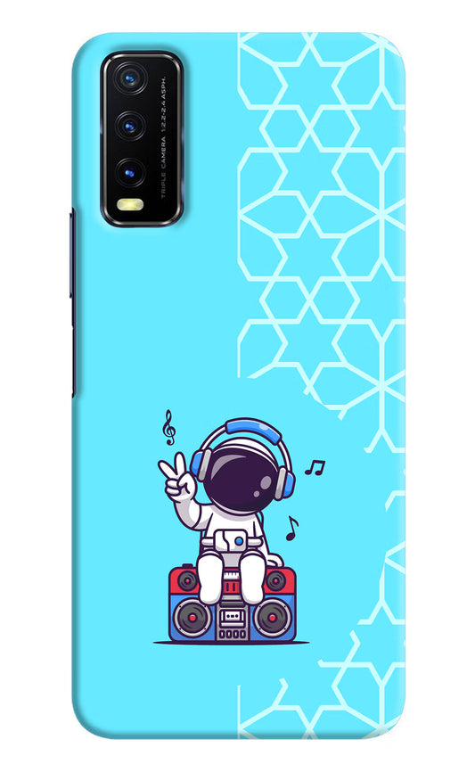 Cute Astronaut Chilling Vivo Y20/Y20i Hard Case Back Cover by Casekaro