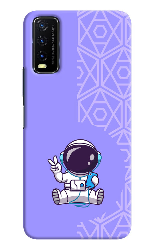 Cute Astronaut Chilling Vivo Y20/Y20i Hard Case Back Cover by Casekaro