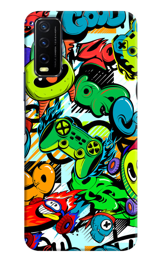 Game Doodle Vivo Y20/Y20i Hard Case Back Cover by Casekaro