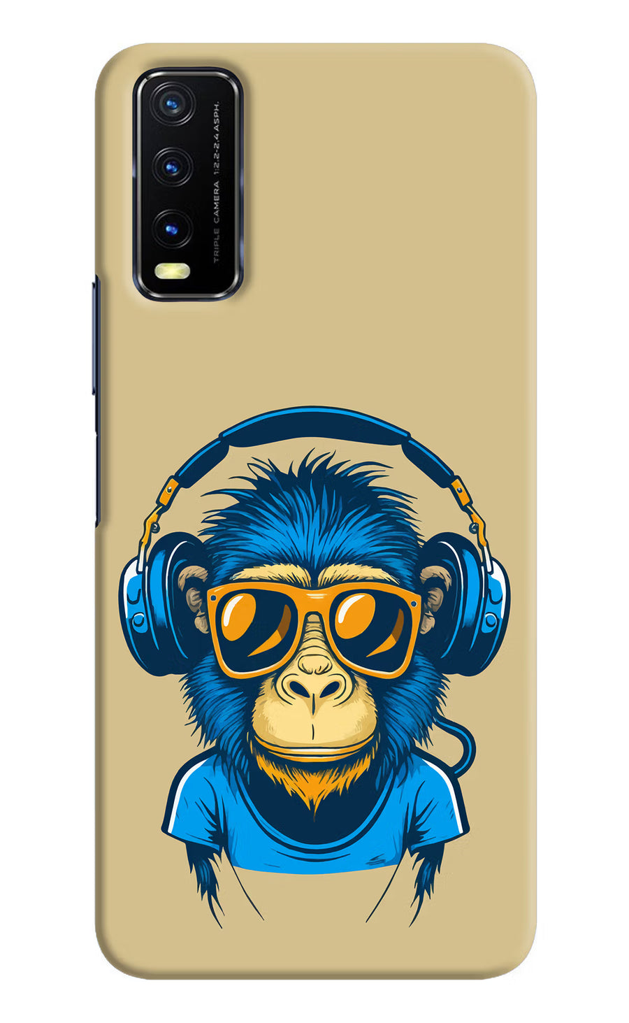 Monkey Headphone Vivo Y20/Y20i Back Cover, Hard case