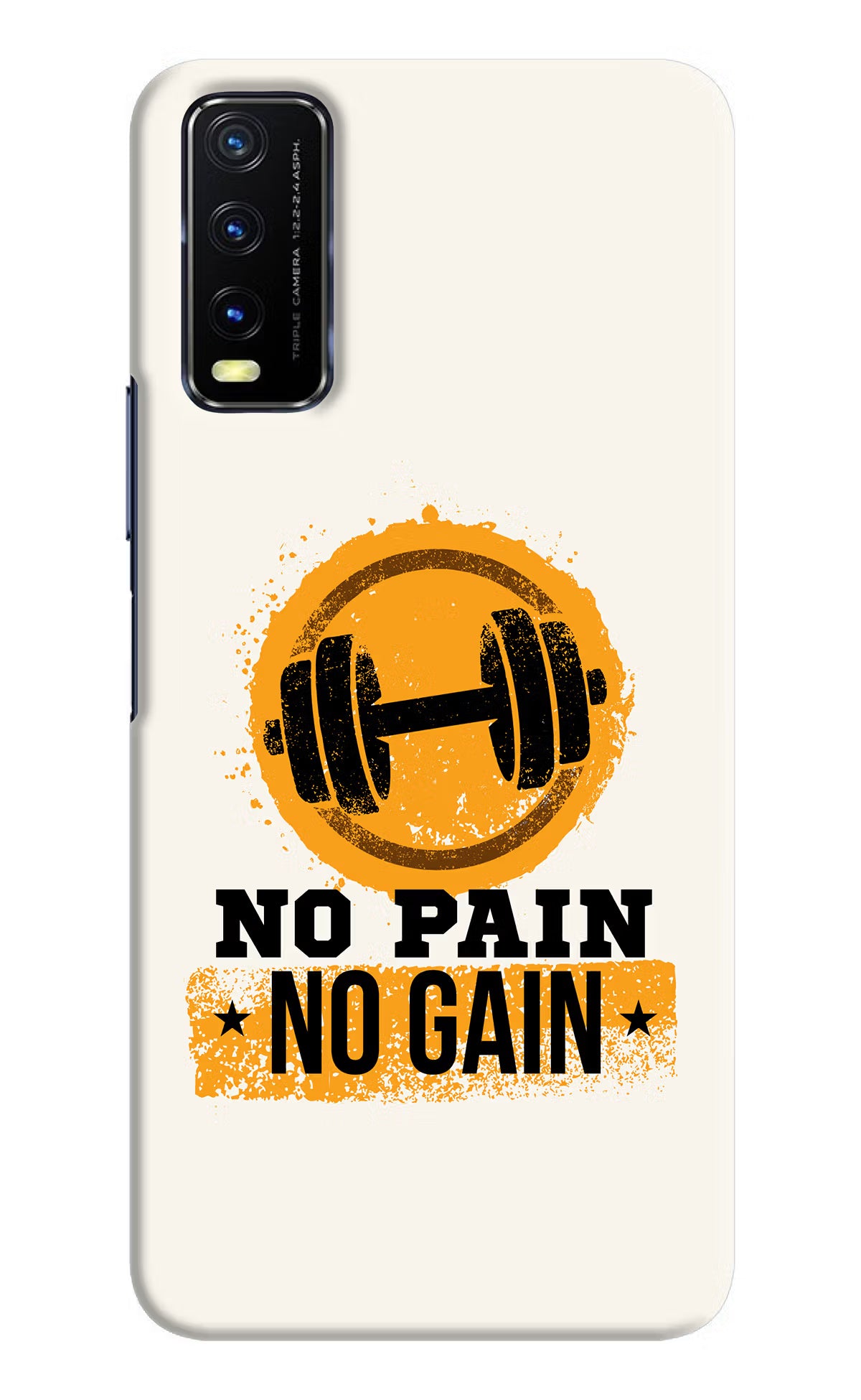 No Pain No Gain Vivo Y20/Y20i Hard Case Back Cover by Casekaro