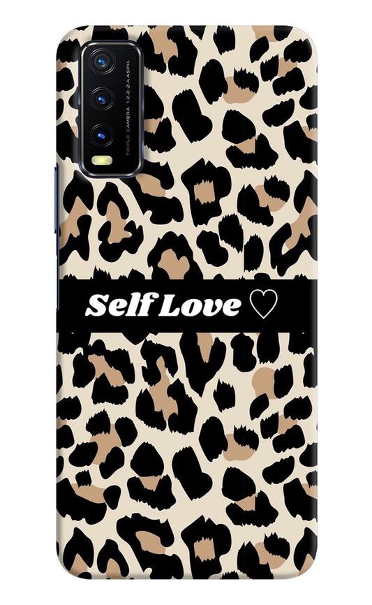 Leopard Print Self Love Vivo Y20/Y20i Hard Case Back Cover by Casekaro