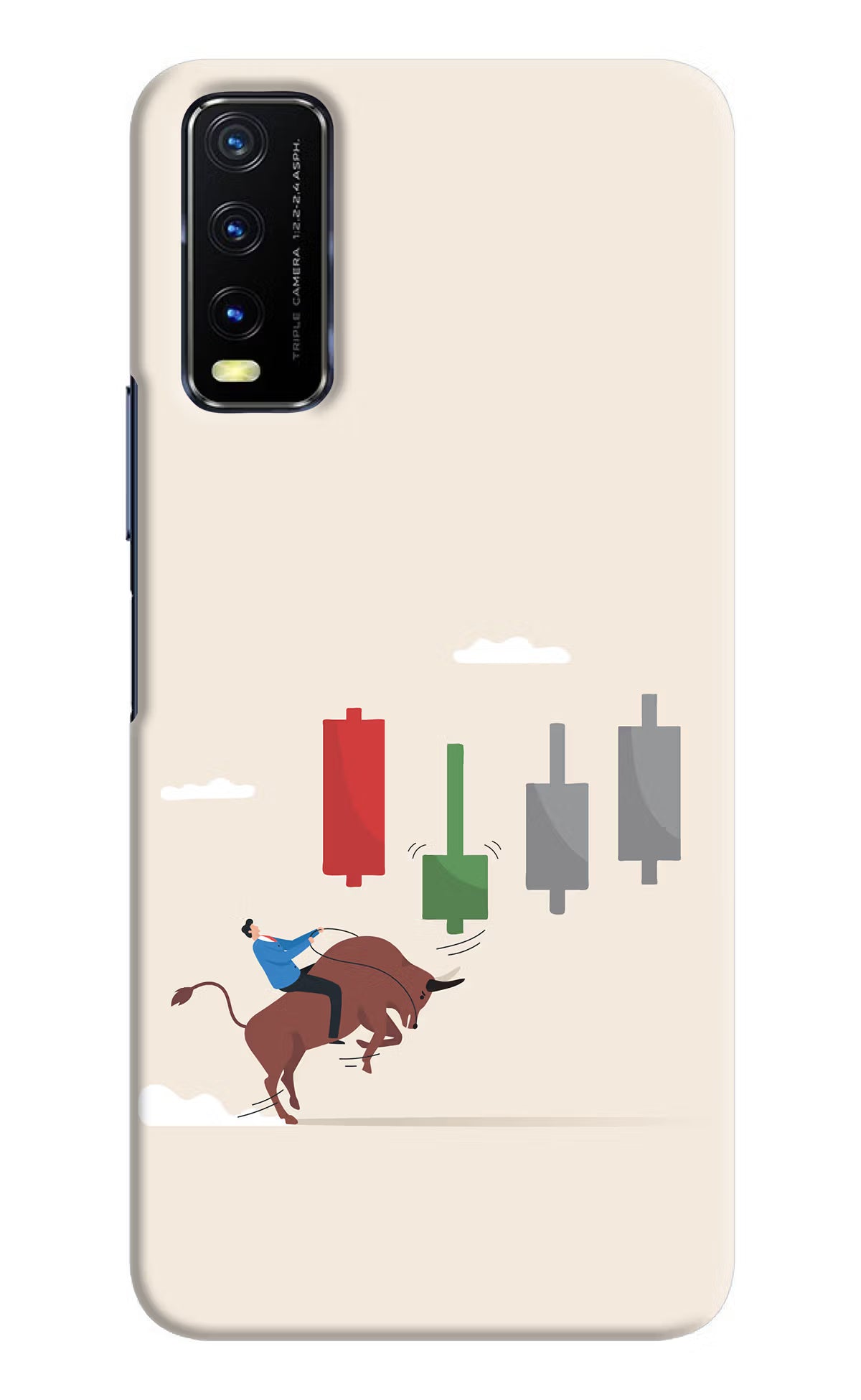 Bull Trading Momentum Vivo Y20/Y20i Hard Case Back Cover by Casekaro