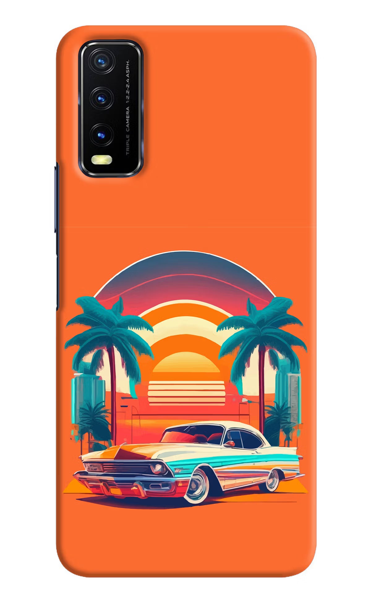 Palm Drive 80s Vivo Y20/Y20i Hard Case Back Cover by Casekaro