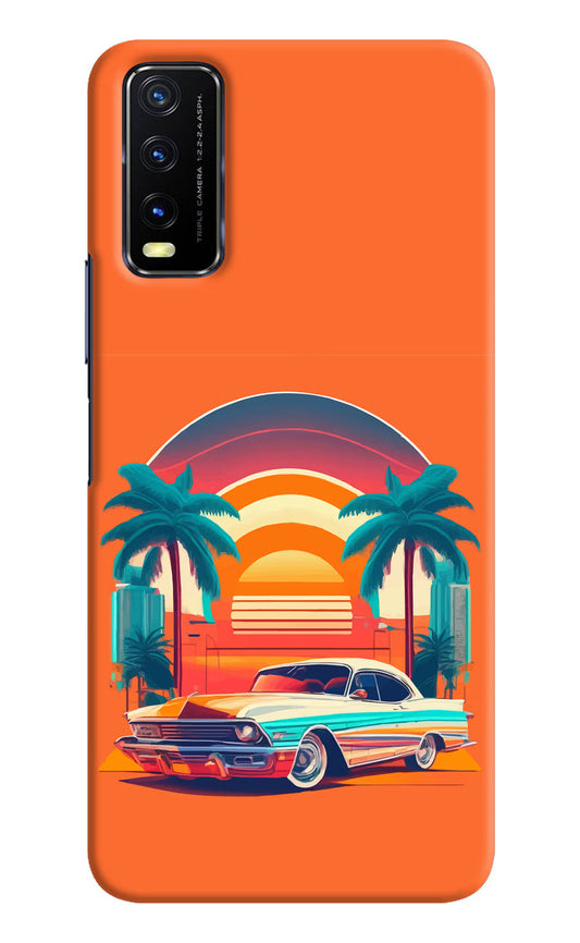 Palm Drive 80s Vivo Y20/Y20i Hard Case Back Cover by Casekaro