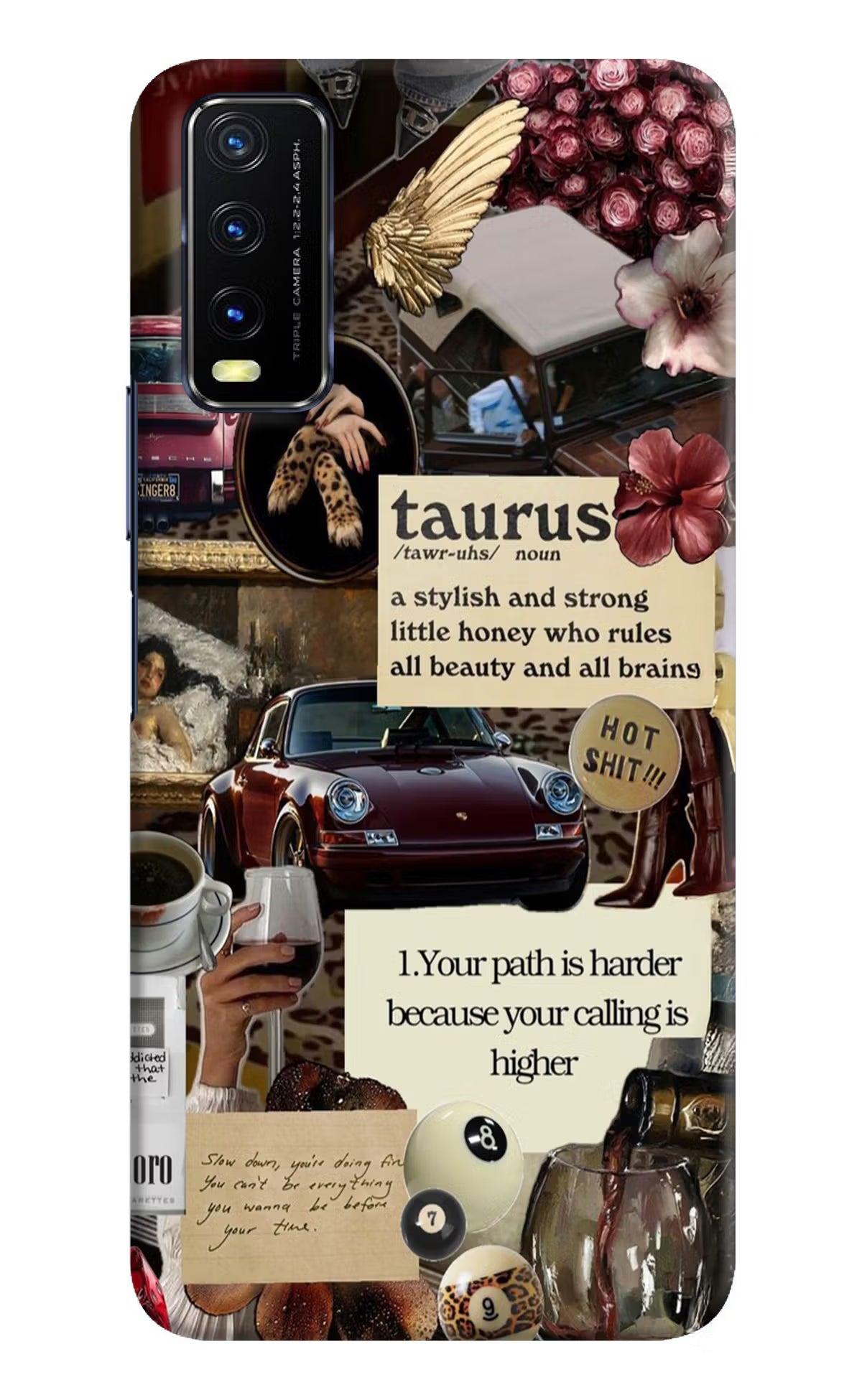 Taurus Zodiac Vivo Y20/Y20i Hard Case Back Cover by Casekaro