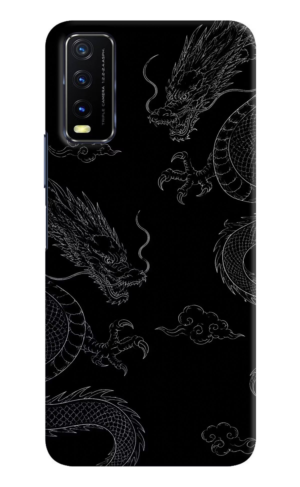 Twin Dragons Vivo Y20/Y20i Hard Case Back Cover by Casekaro