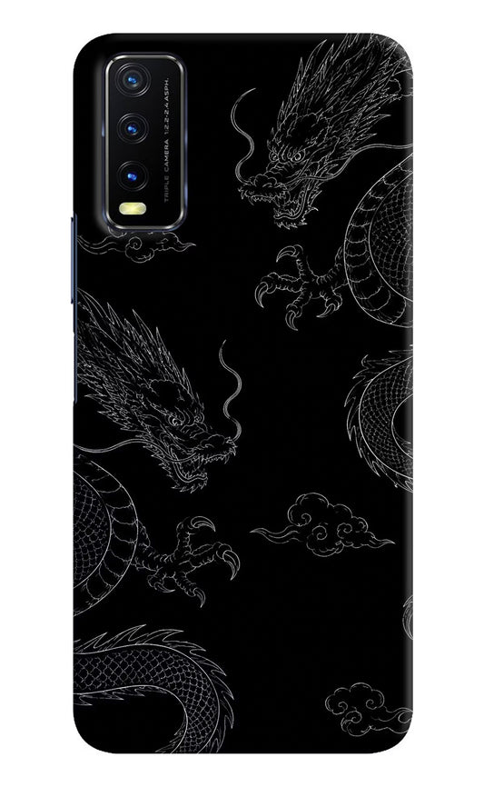 Twin Dragons Vivo Y20/Y20i Hard Case Back Cover by Casekaro