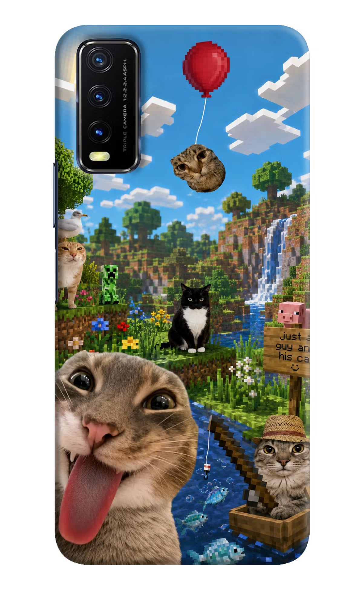 Minecraft Cat Chaos Vivo Y20/Y20i Back Cover