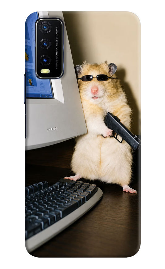 Hacker Hamster Vivo Y20/Y20i Hard Case Back Cover by Casekaro