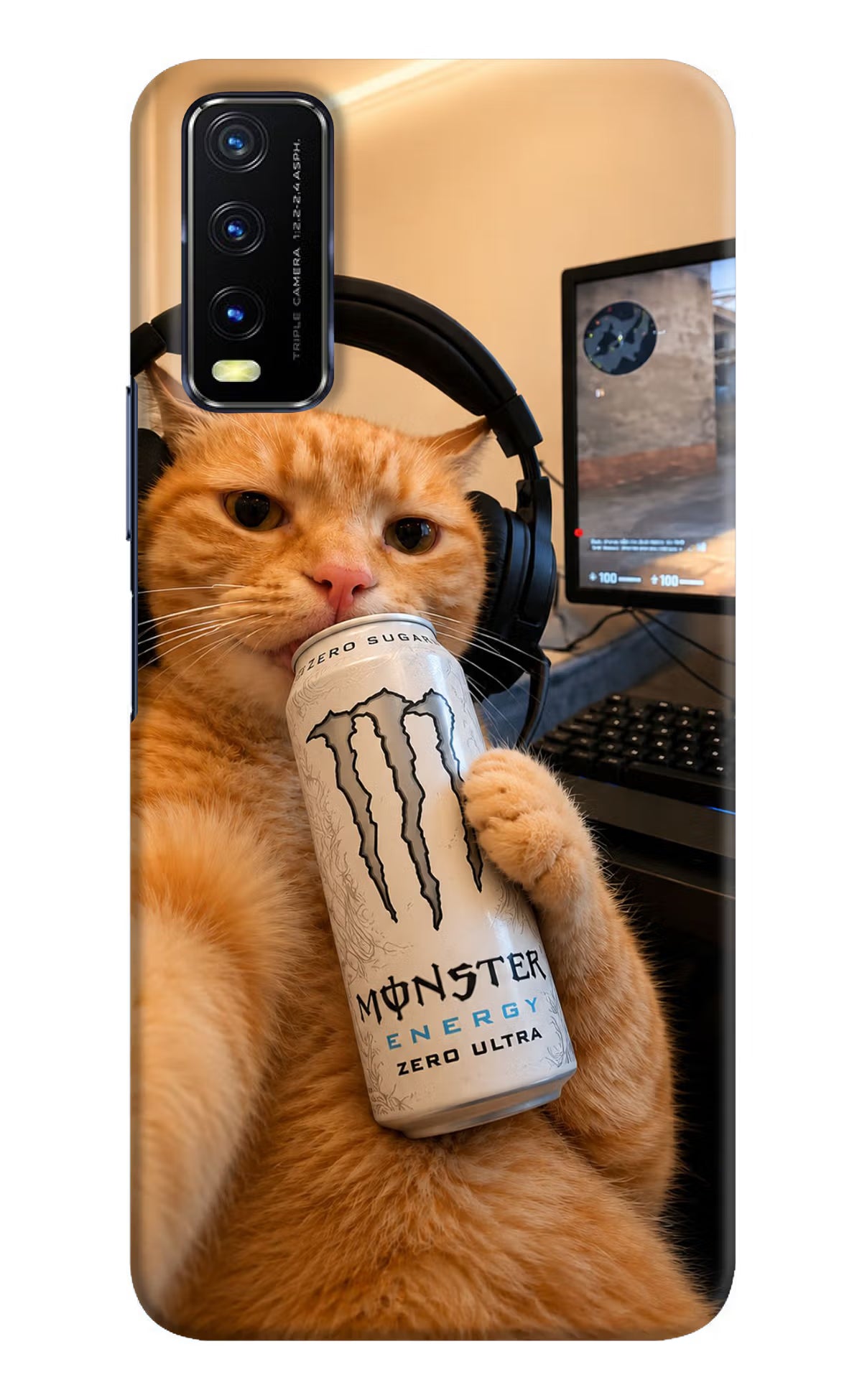 Gamer Cat Energy Vivo Y20/Y20i Back Cover