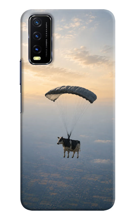 Skydiving Cow Vivo Y20/Y20i Hard Case Back Cover by Casekaro
