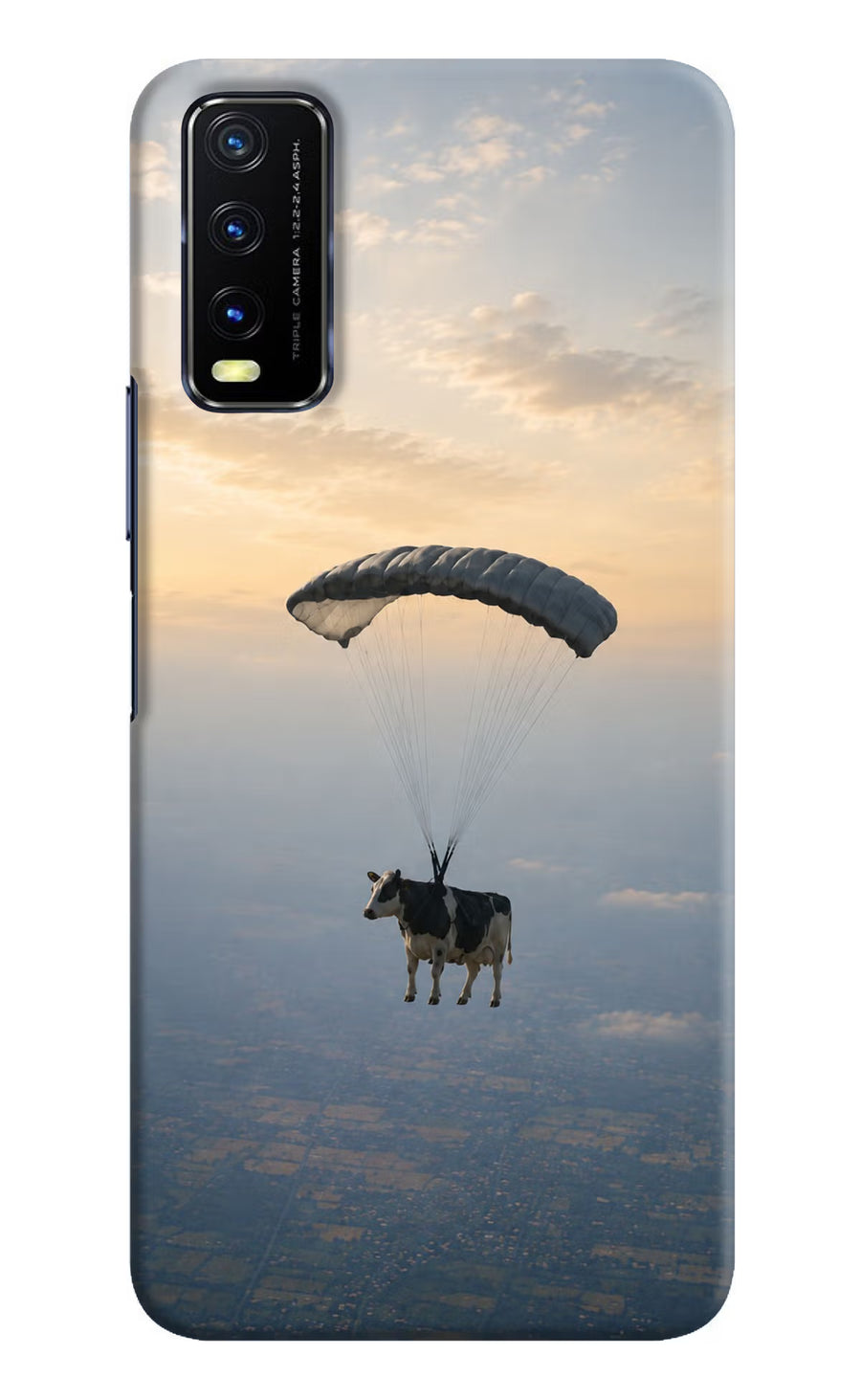 Skydiving Cow Vivo Y20/Y20i Back Cover, Hard case