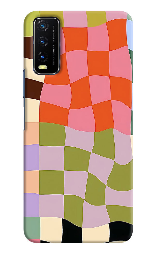 Wavy Grid Vivo Y20/Y20i Hard Case Back Cover by Casekaro