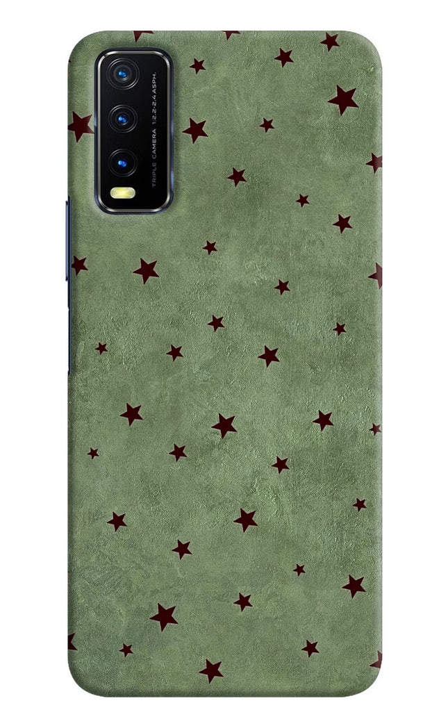 Green Stars Vivo Y20/Y20i Hard Case Back Cover by Casekaro
