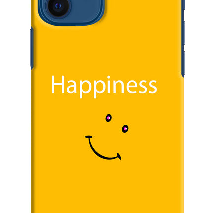 Happiness With Smiley iPhone 12 Hard Case Back Cover by Casekaro