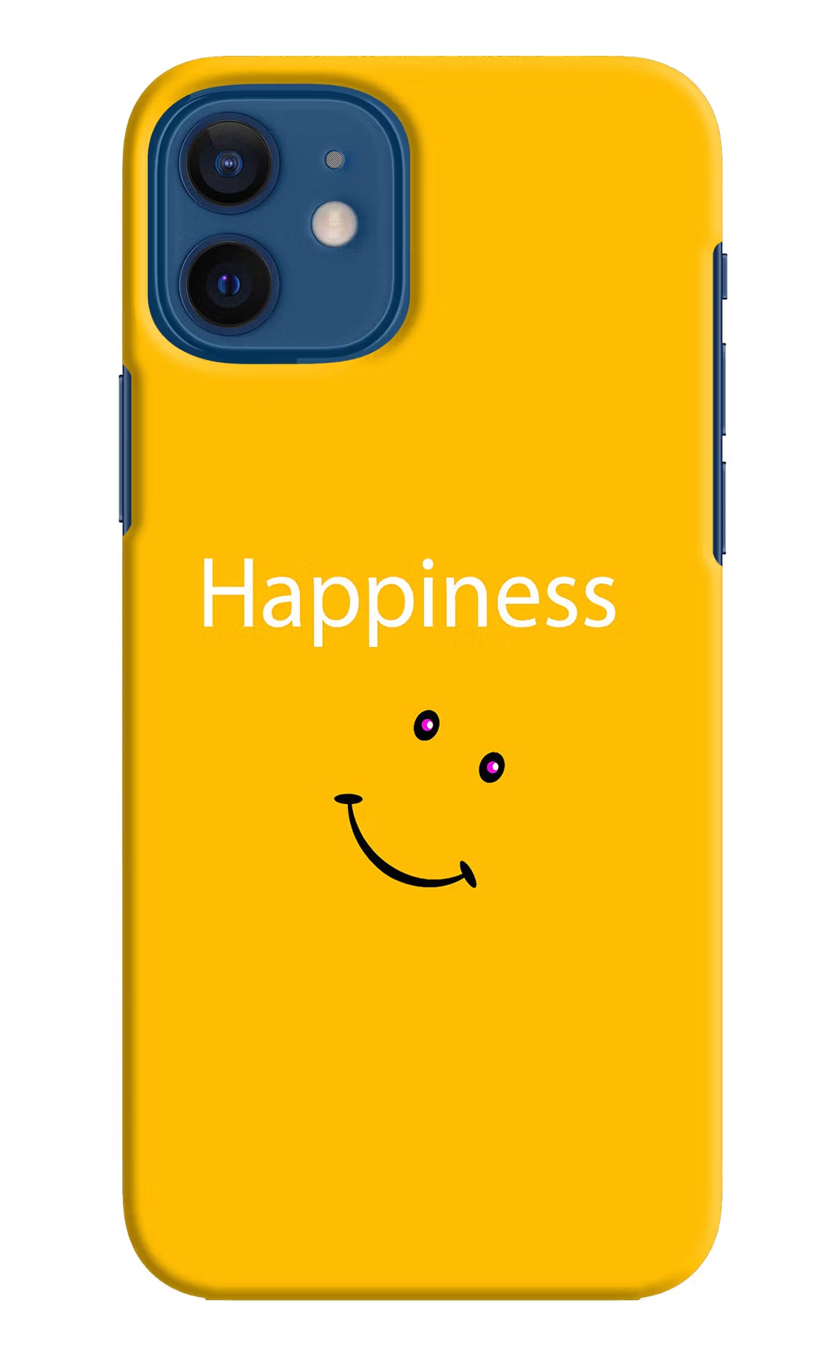 Happiness With Smiley iPhone 12 Hard Case Back Cover by Casekaro