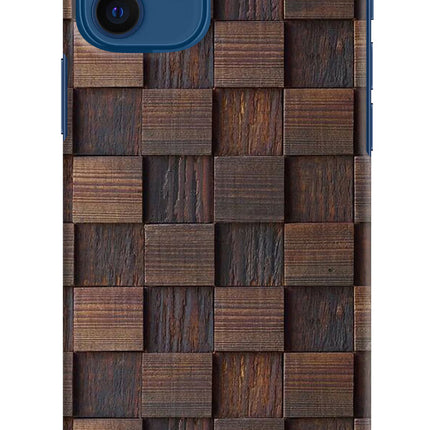 Wooden Cube Design iPhone 12 Hard Case Back Cover by Casekaro