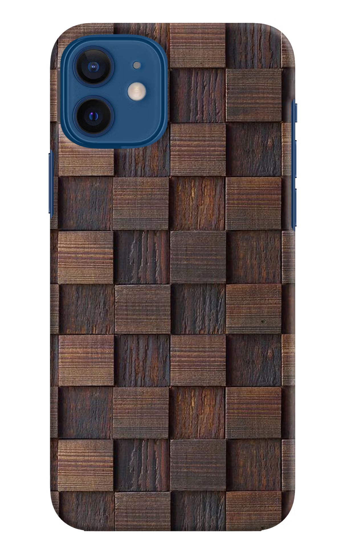Wooden Cube Design iPhone 12 Hard Case Back Cover by Casekaro