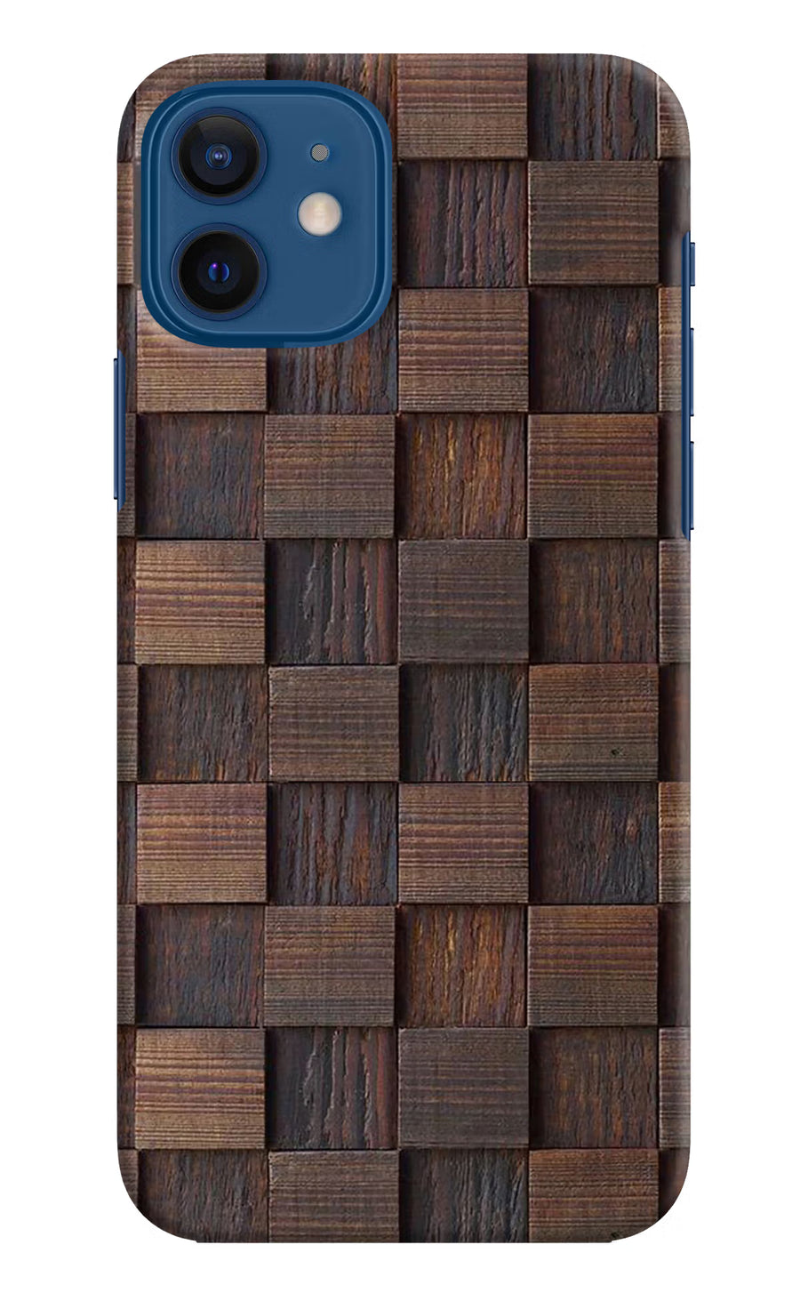 Wooden Cube Design iPhone 12 Back Cover, Hard case