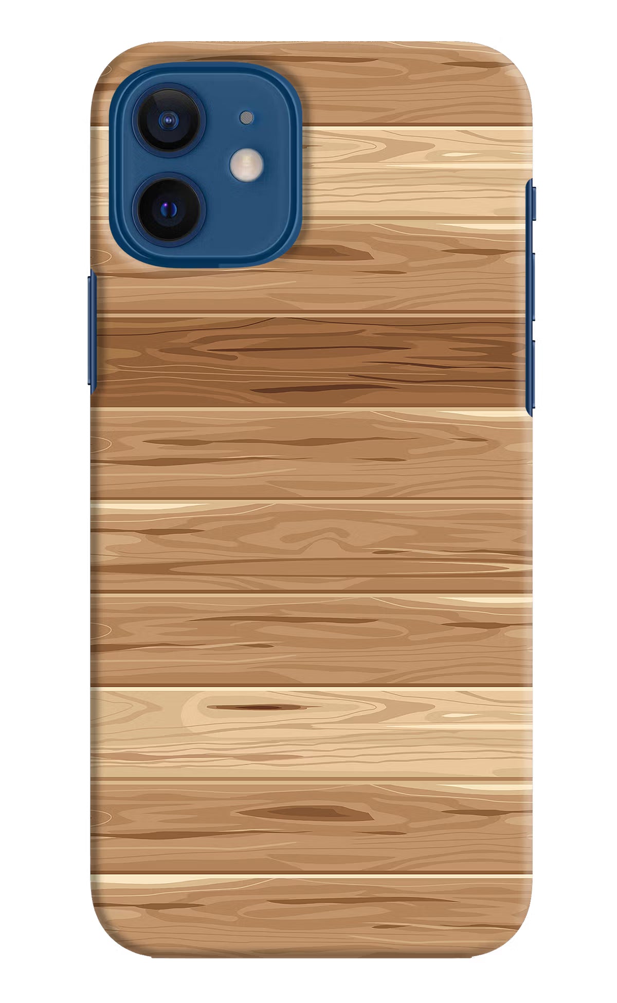 Wooden Vector iPhone 12 Hard Case Back Cover by Casekaro