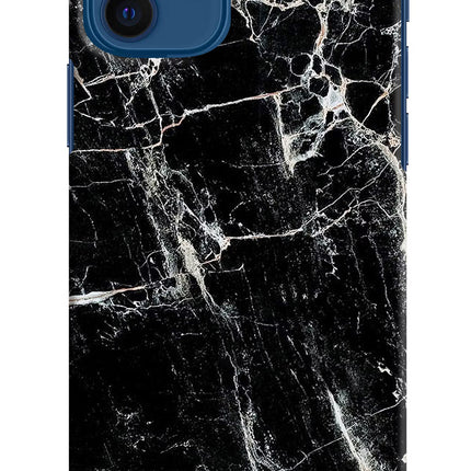 Black Marble Texture iPhone 12 Hard Case Back Cover by Casekaro