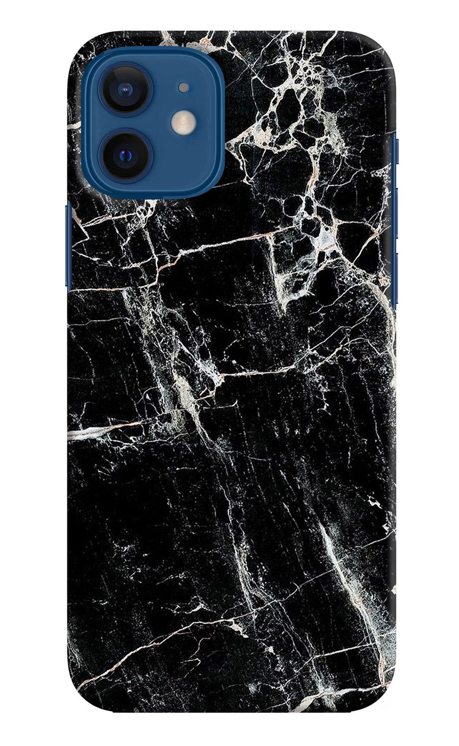 Black Marble Texture iPhone 12 Back Cover, Hard case