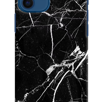 Black Marble Pattern iPhone 12 Hard Case Back Cover by Casekaro