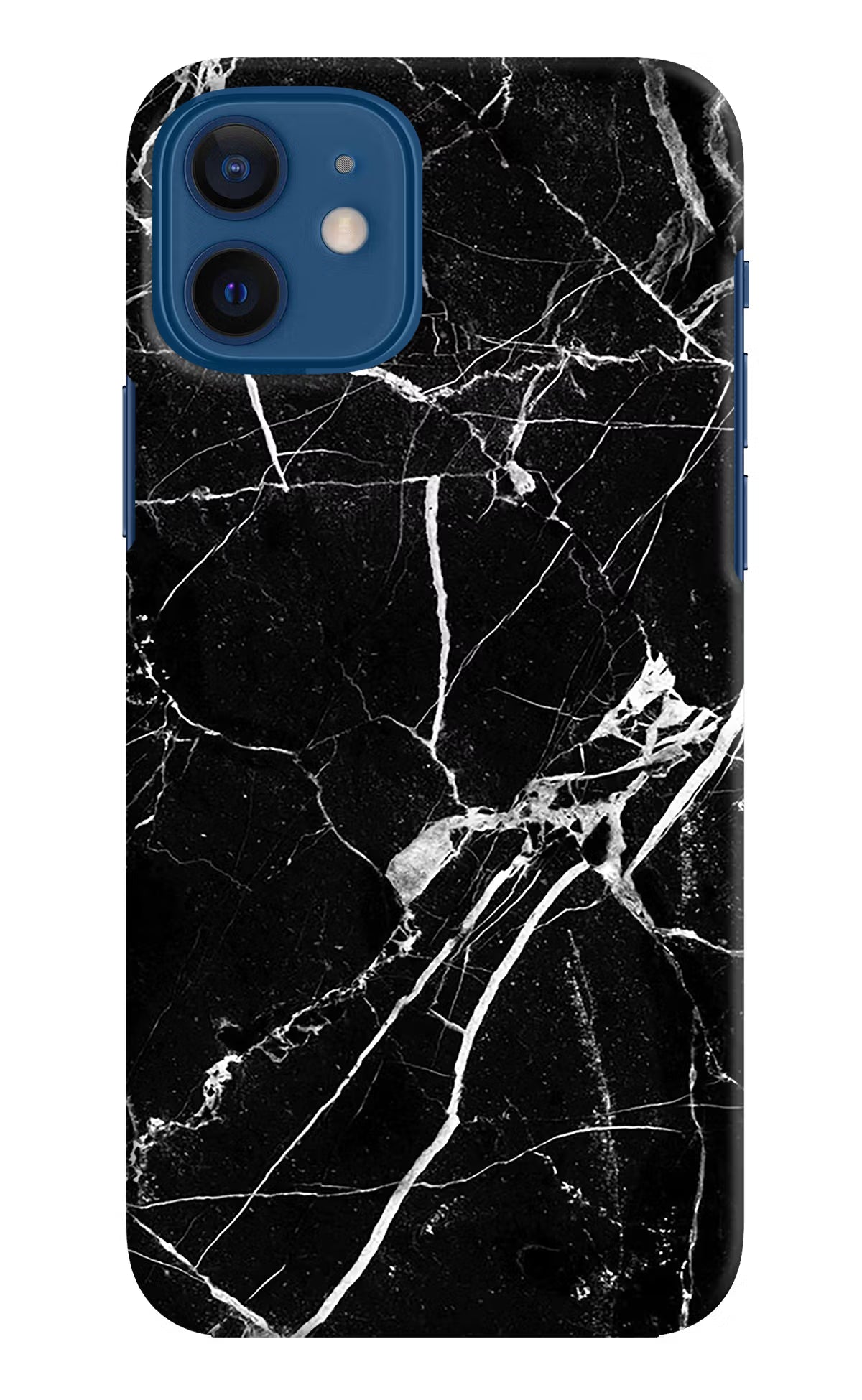Black Marble Pattern iPhone 12 Hard Case Back Cover by Casekaro