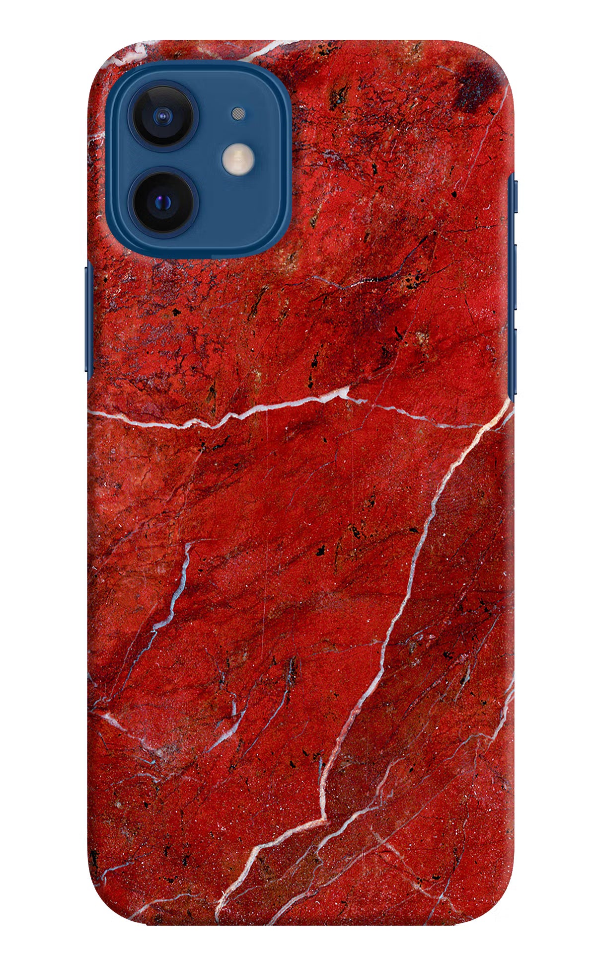 Red Marble Design iPhone 12 Hard Case Back Cover by Casekaro