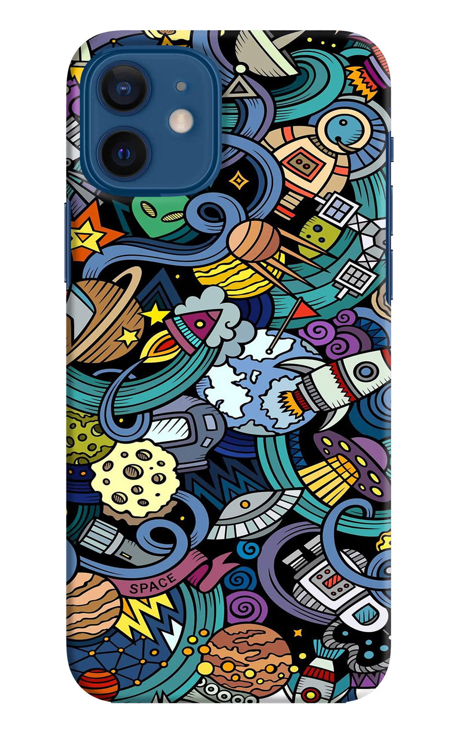 Space Abstract iPhone 12 Back Cover, Hard case