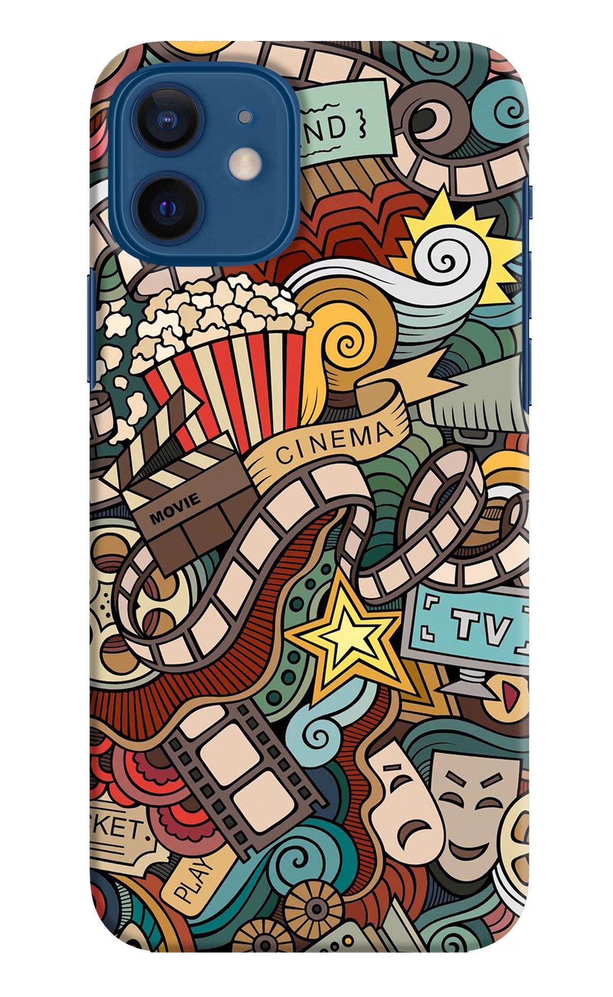 Cinema Abstract iPhone 12 Hard Case Back Cover by Casekaro