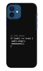 Life Motto Code iPhone 12 Hard Case Back Cover by Casekaro
