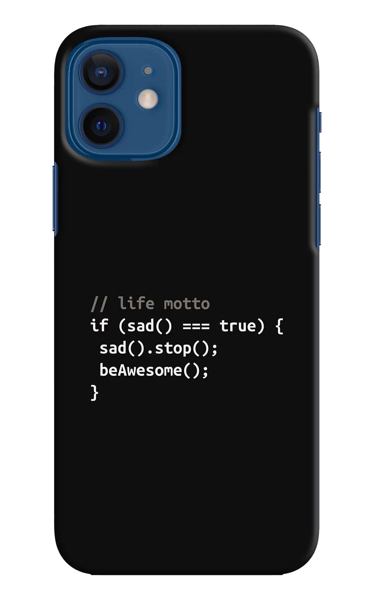 Life Motto Code iPhone 12 Hard Case Back Cover by Casekaro