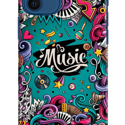 Music Graffiti iPhone 12 Hard Case Back Cover by Casekaro