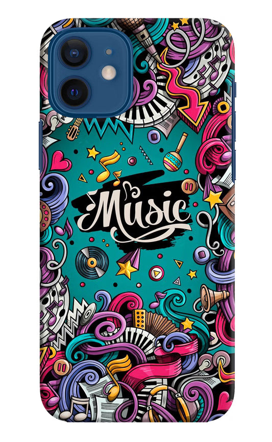 Music Graffiti iPhone 12 Hard Case Back Cover by Casekaro