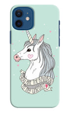 Unicorn Wallpaper iPhone 12 Hard Case Back Cover by Casekaro