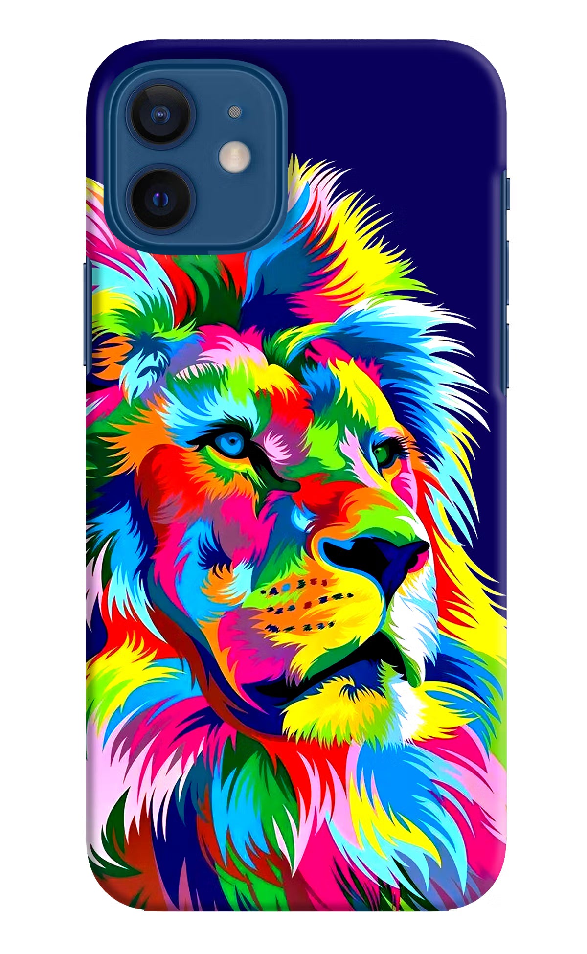 Vector Art Lion iPhone 12 Hard Case Back Cover by Casekaro