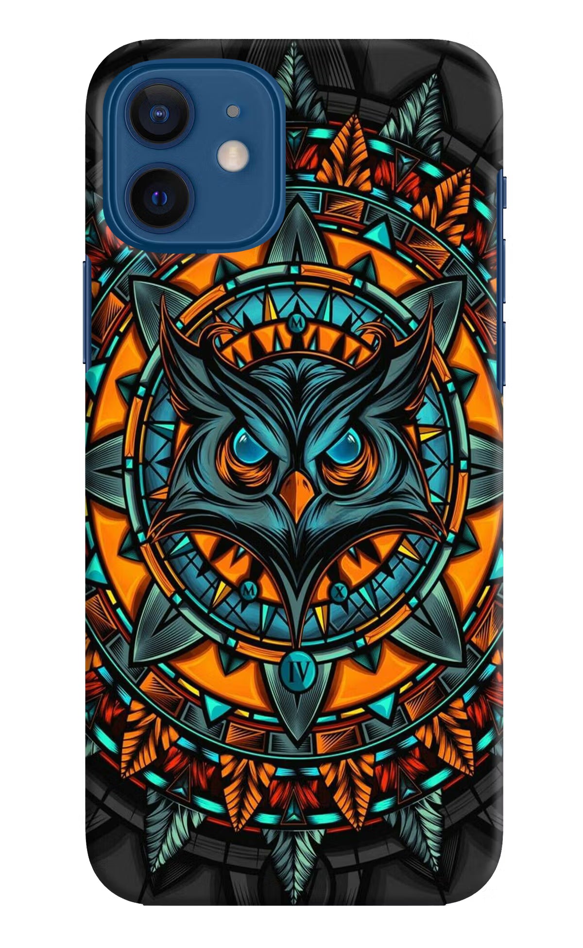Angry Owl Art iPhone 12 Hard Case Back Cover by Casekaro