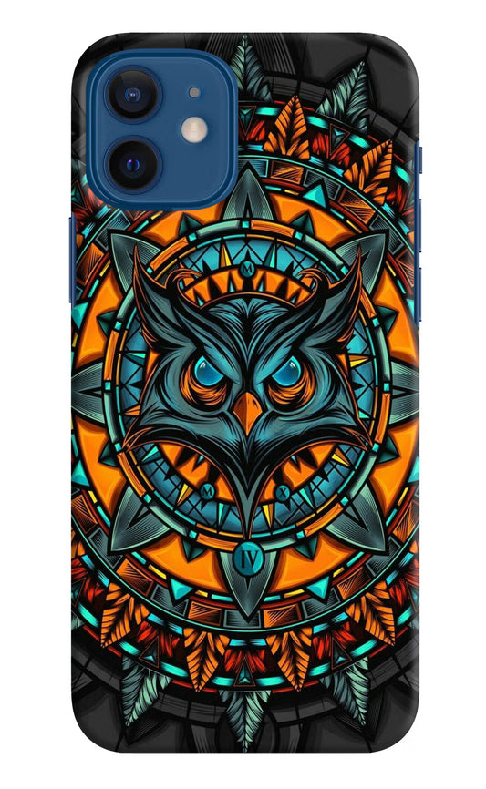 Angry Owl Art iPhone 12 Hard Case Back Cover by Casekaro