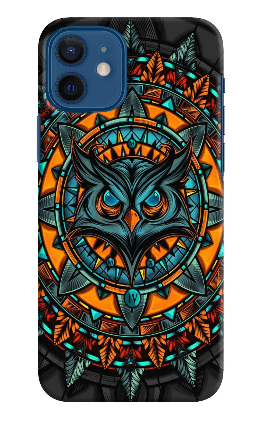 Angry Owl Art iPhone 12 Back Cover, Hard case