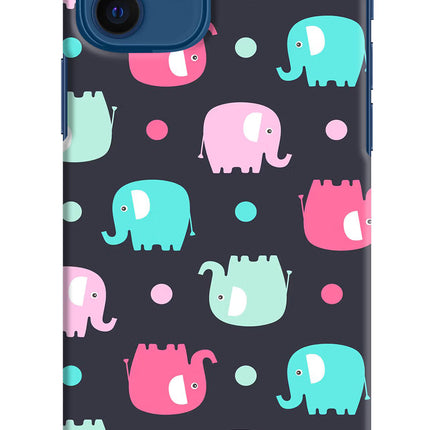 Elephants iPhone 12 Hard Case Back Cover by Casekaro