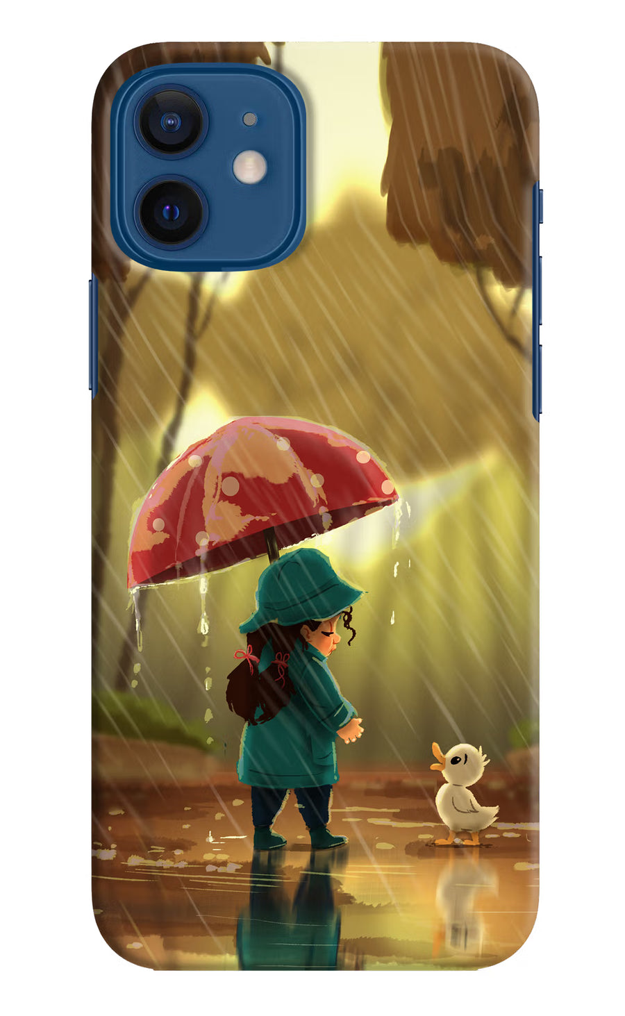 Rainy Day iPhone 12 Back Cover, Hard case
