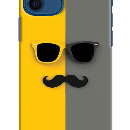 Sunglasses with Mustache iPhone 12 Hard Case Back Cover by Casekaro