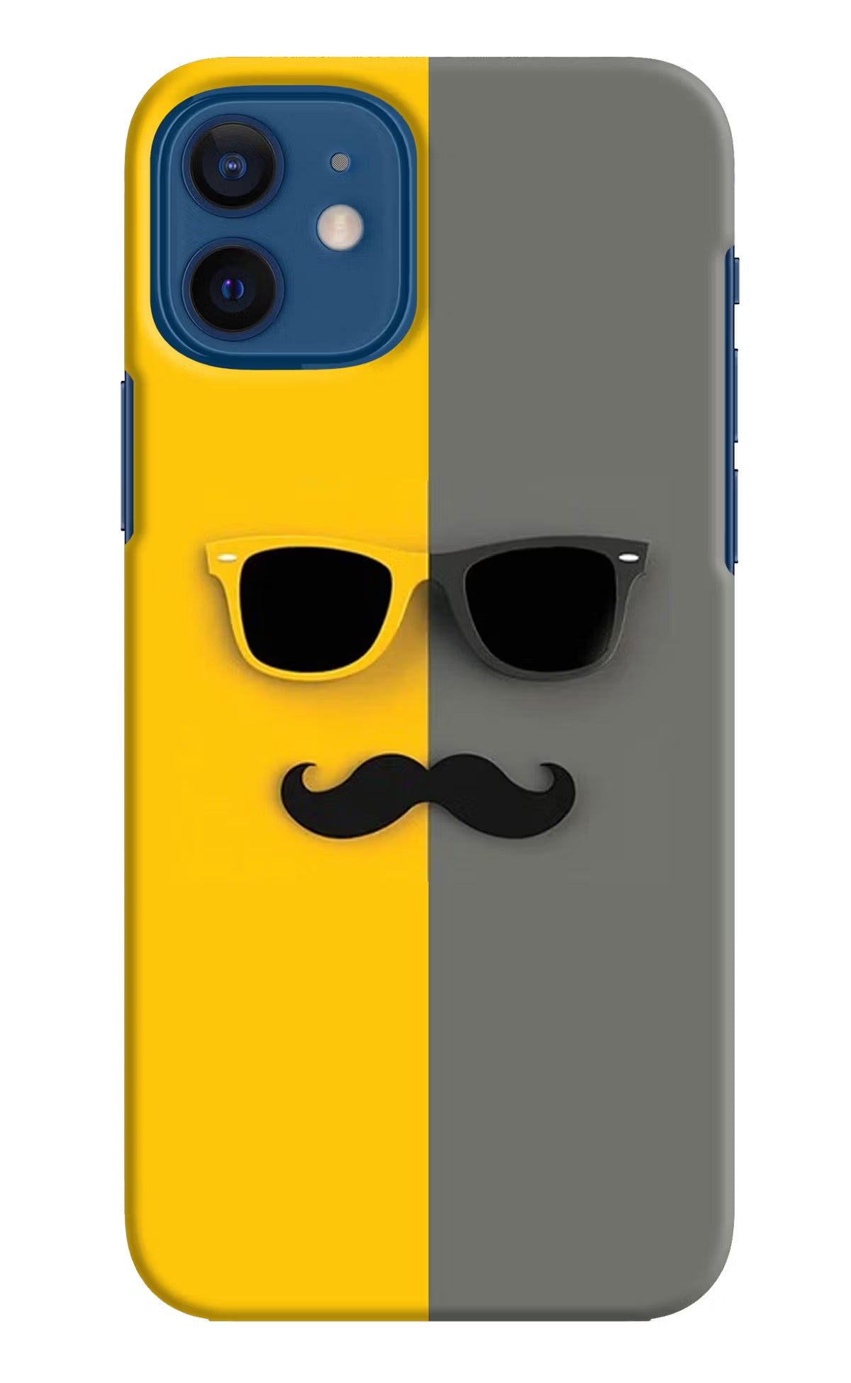 Sunglasses with Mustache iPhone 12 Hard Case Back Cover by Casekaro